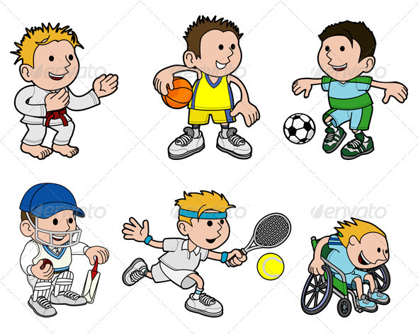 A Set of Sports Cartoon Characters by Krisdog | GraphicRiver